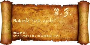 Makróczi Zoé névjegykártya